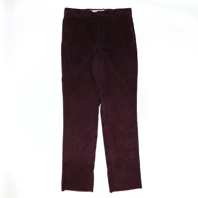 LL BEAN Maroon Regular Straight Corduroy Trousers Mens W36 L37