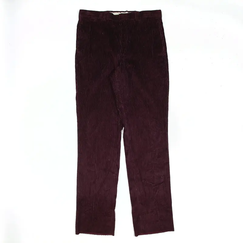 LL BEAN Maroon Regular Straight Corduroy Trousers Mens W36 L37