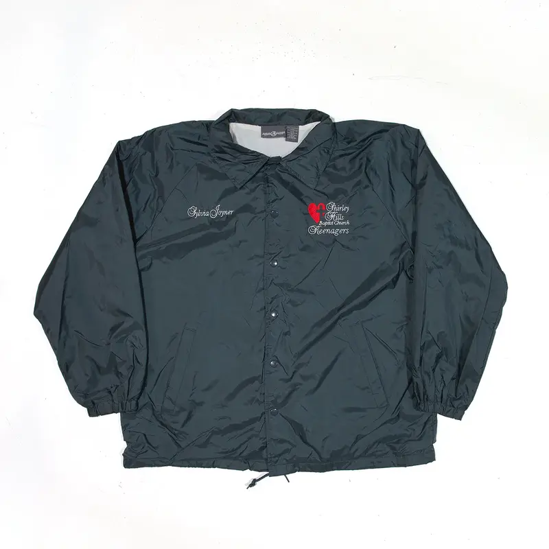 AUBURN A SPORT Baptist Church Coach Satin Jacket Grey Mens L