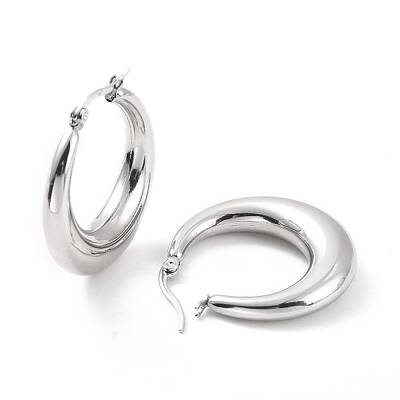 Non-Tarnish 304 Stainless Steel Chunky Hoop Earrings for Women