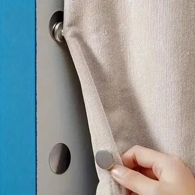 Magnetic Curtain Buckle, 12pcs/set Magnetic Curtain Hook, Window Accessory Set for Shower Curtain, Curtain Closure, Home Deco...