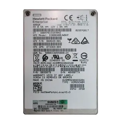 HP EO000400JWDKP | 400GB SAS 12Gb/s Write Intensive Hot Swappable 2.5-Inch Solid State Drive
