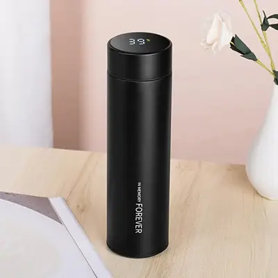 500ml Temperature Display Vacuum Flask Mug, 1 Count Portable Stainless Steel Tumbler Cups, Water Cup for Travel, Water Bottle...