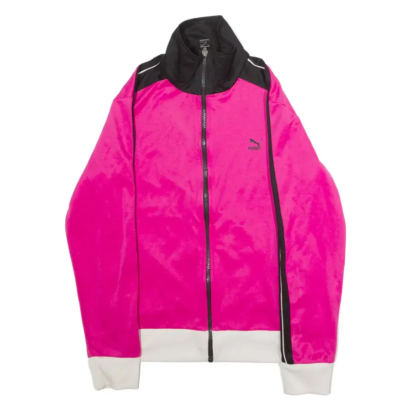 PUMA Womens Track Jacket Pink Colourblock UK 16