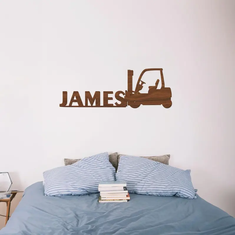 Forklift Wood Name Sign