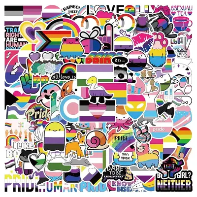 Cartoon LGBT Sticker, DIY Decorative Graffiti Stickers, Waterproof Sticker Pack for Wall Water Bottle Skateboard Helmet Car B...