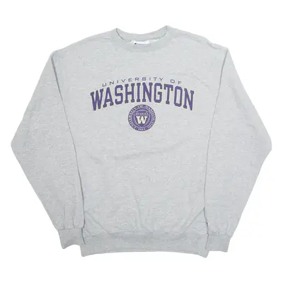 CHAMPION University Of Washington Mens Sweatshirt Grey USA M
