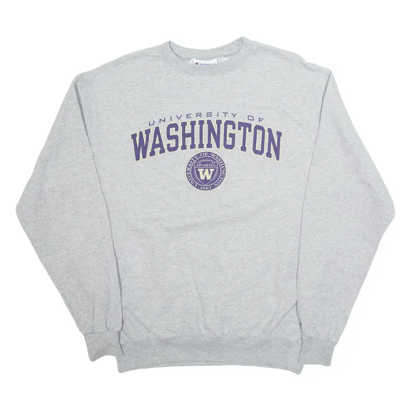 CHAMPION University Of Washington Mens Sweatshirt Grey USA M