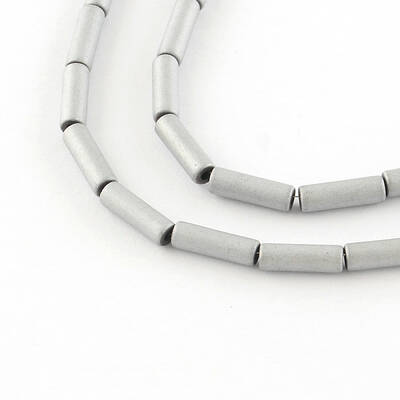 Tube Electroplate Non-magnetic Synthetic Hematite Bead Strands