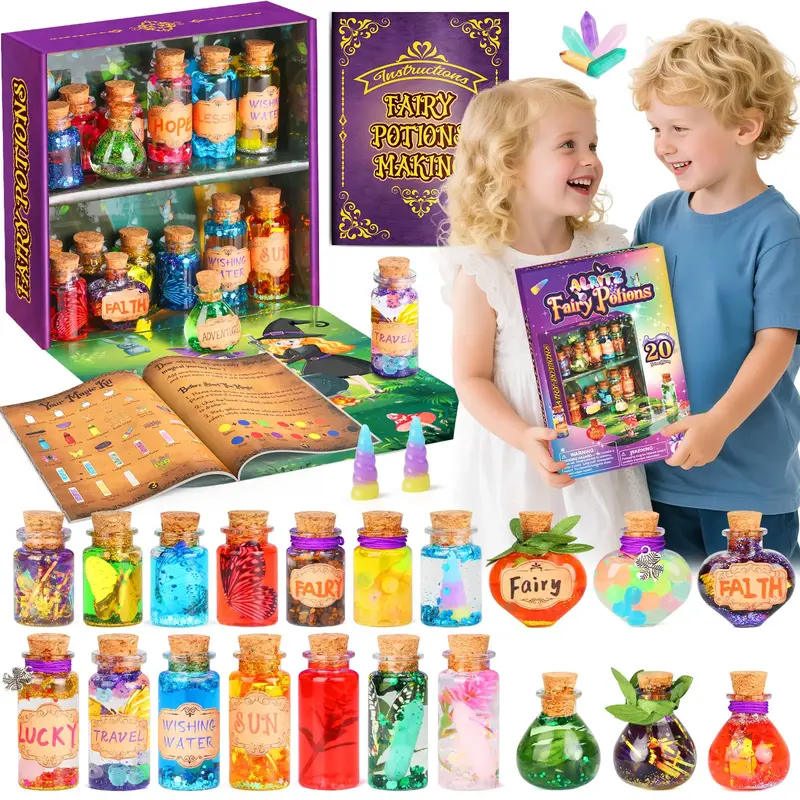 Alritz Magic Potion Kit for Kids DIY Art & Craft Set with 20 Bottles Wizard Dress-Up Toy for Girls and Boys Ages 6+ Perfect f...