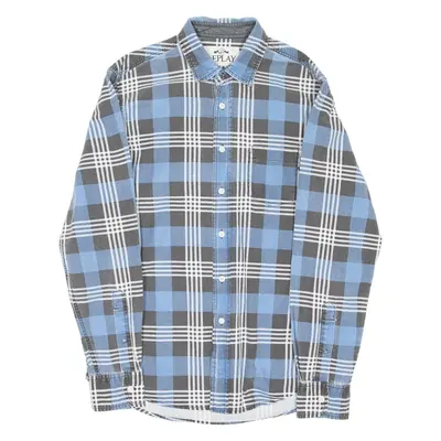 REPLAY Mens Shirt Blue Check Long Sleeve M