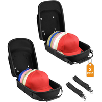 Set of 2 Hard Hat Travel Cases for Baseball Caps - Hat Storage Organizer Holder with Handle, Shoulder Strap and Trolley Sleev...