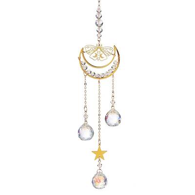 Brass Hollow Moth Moon Hanging Ornaments