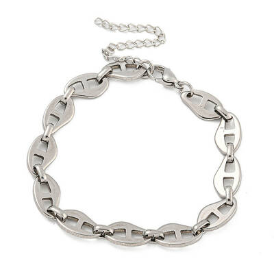 Non-Tarnish 304 Stainless Steel Leaf Link Chains Bracelets for Men & Women