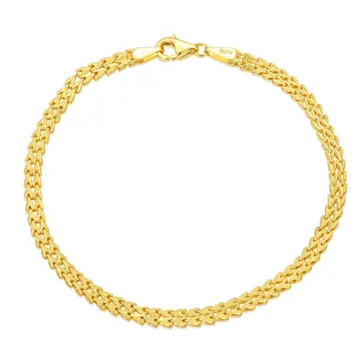 18K Gold Wheat Spike Chain Bracelet