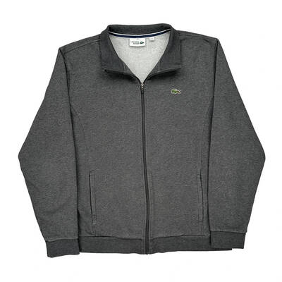 Lacoste Zip Up - Large Grey Cotton Blend