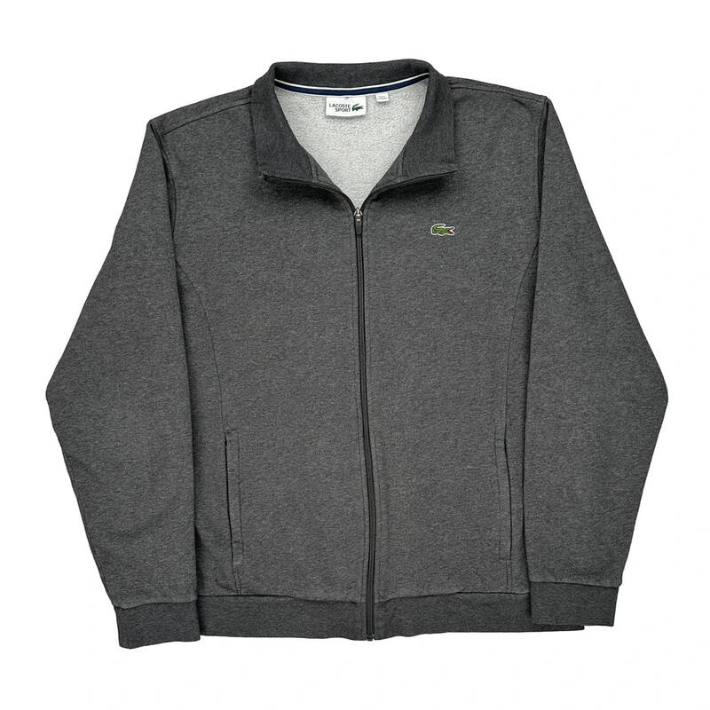 Lacoste Zip Up - Large Grey Cotton Blend
