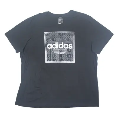ADIDAS Mens T-Shirt Black 2XL