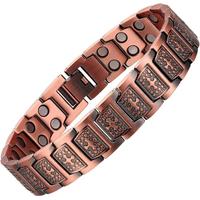 2X Magnetic Bracelet 99.99% Pure Copper Fashion Personality Cross Retro Men's Bracelet Copper Magnetic Bracelet Exquisite Jew...