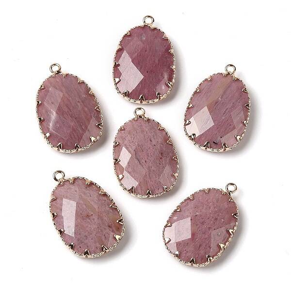 Natural Rhodonite Faceted Pendants