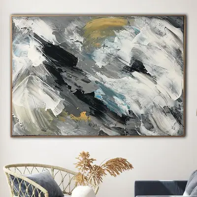 Abstract Painting on Canvas Neutral Wall Art Abstract Expressionism Painting Blush Stroke Artwork Luxury Painting for Living ...
