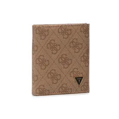 Guess, Vezzola, small foldable fabric wallet, SMVZLALEA22, brown, for men