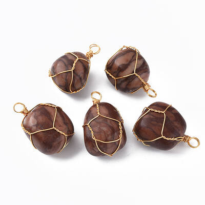 Natural Leopard Skin Jasper Pendants