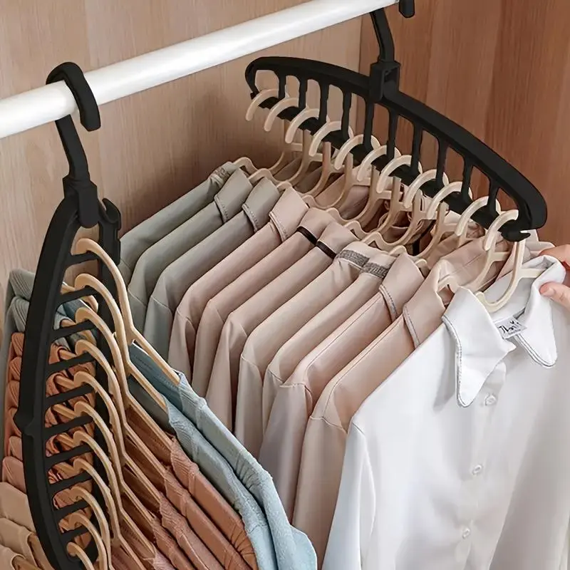 Foldable Heavy Duty Clothes Rack, 1 Count Space Saving Clothes Rack, Multi Hole Hanger Organizer for Home Bedroom Closet Ward...