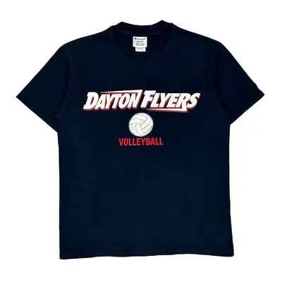 Dayton Flyers Volleyball Champion Graphic T-Shirt - Medium Black Cotton