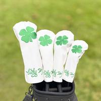 Four-leaf Clover Pattern Golf Club Head Cover, Durable & Waterproof Golf Club Head Cover, Golf Accessories for Men & Women
