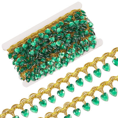 Polyester Lace Ribbon with Plastic Charms Tassel