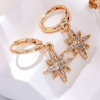 Brass Micro Pave Clear Cubic Zirconia Leverback Earrings