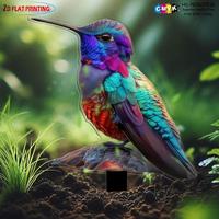 Hummingbird Design Garden Decoration, Colorful Hummingbird Ornament, Garden Decoration for Outdoor Yard Lawn, Garden Miniatur...