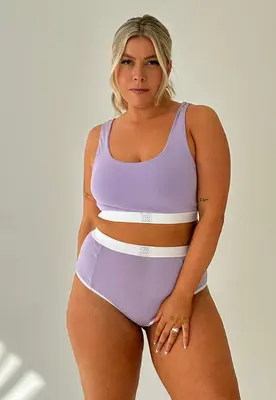High Waisted Briefs, Lilac | Size: XXXL