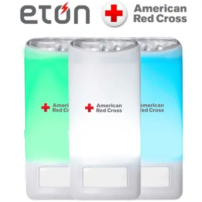 Eton American Red Cross Emergency LED Motion Sensor and Flashlight, with Multi-Color Nightlight, Foldable Plug, Dual Setting ...