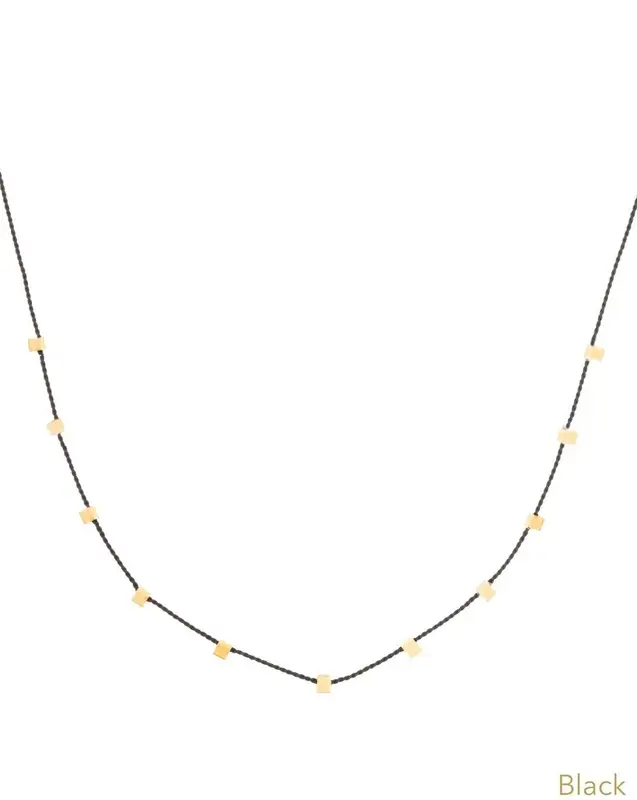 Hilo Necklace | Metal Color: Gold | Color: Black