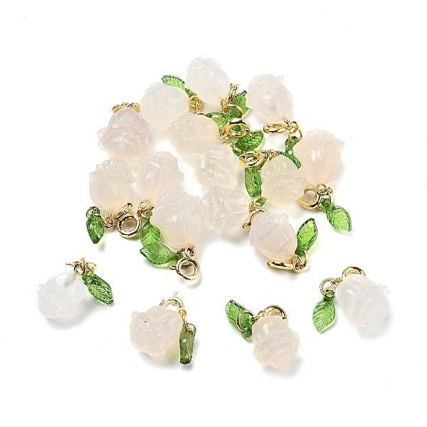 Natural Agate Rose Pendant Decorations