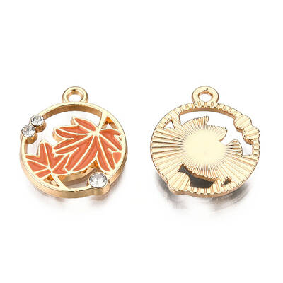 Autumn Theme Alloy Enamel Pendants