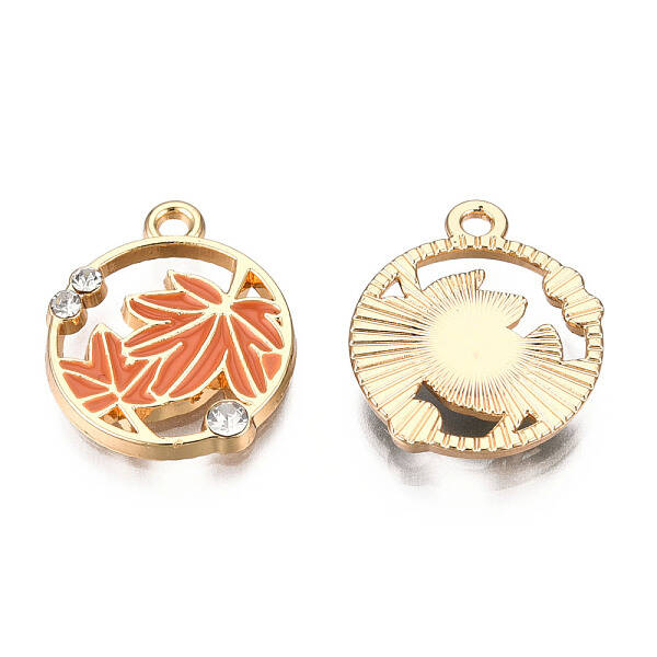 Autumn Theme Alloy Enamel Pendants