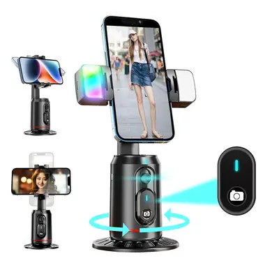 360° Rotatable Selfie Stabilizer, Automatic Face Tracking Phone Holder, Smart Shooting Camera Stand with Remote Control for ...
