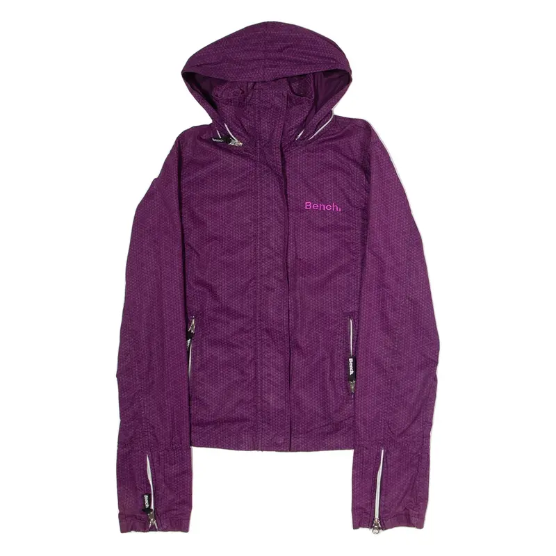 BENCH Womens Jacket Purple Hooded Diamond M