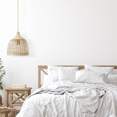 Abandon Lace Rattan Light Pendant - Bamboo Pendant Light, Boho Lamp, Rattan Furniture, Patio Pendant Light, Farmhouse, Bohemi...