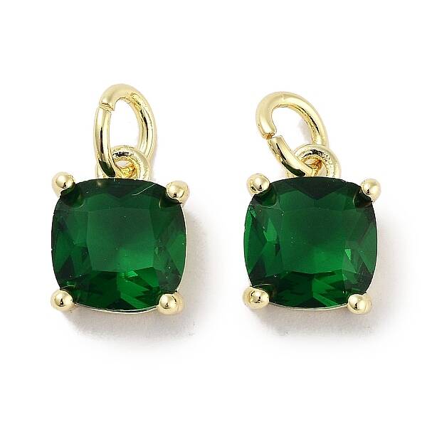 Brass Micro Pave Cubic Zirconia Charms
