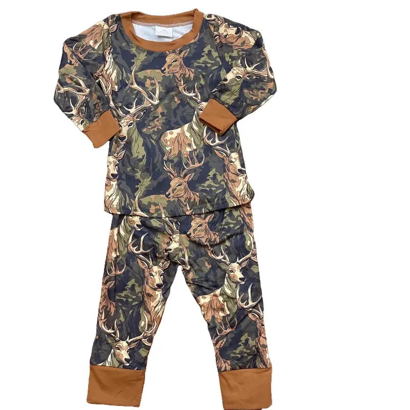 Kids Clothing Deer Hunting Toddler Boy Winter Pajamas Set Cute Clothes Set Sleep Wear