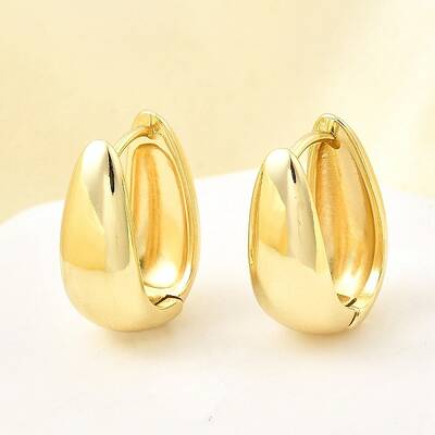 U-Shaped Brass Hoop Earrings