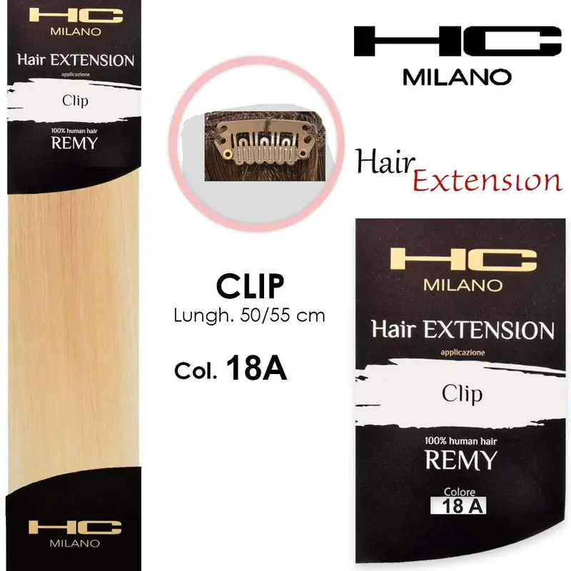 Hc milano extension 3 clips remy width 14-16cm length 50cm col.18a