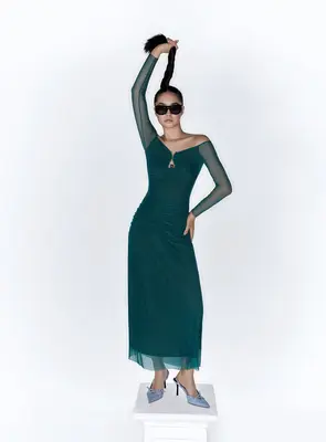 NAOMI GREEN TULLE DRESS | Size: M