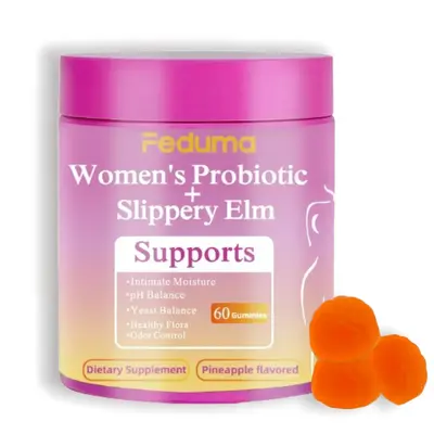 Feminine Probiotics Gummies for Women | Supports pH Balance, Gut Health & Immune System | Pineapple Flavor | with Slippery El...