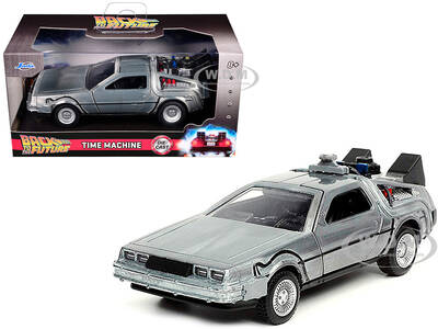 DeLorean DMC (Time Machine) Brushed Metal Back to the Future Part I (1985) Movie Hollywood Rides Series 1/32 Diecast Mode...
