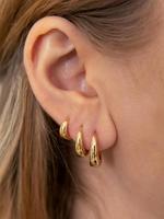 3 Pairs C-shaped Hoop Earrings for Women, 2024 New Fashionable Earrings for Men, Elegant Simple Copper Ear Piercing Jewelry f...